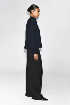 VESTE OFFICIER EN LAINE DOUBLE FACE - BLEU MARINE — photo 4