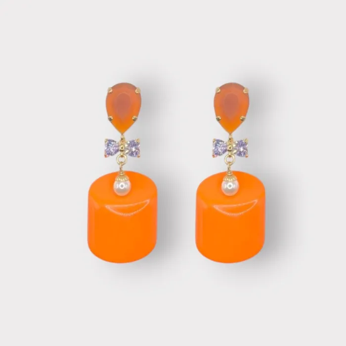 Boucles d'Oreilles Guimauve Orange