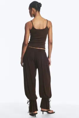 Pantalon ballon en jersey - Marron foncé — photo 4
