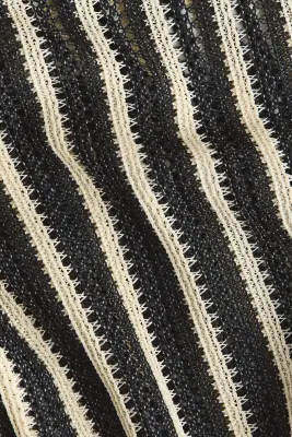 Pantalon de plage à jambes droites - Noir/rayures crème — photo 4