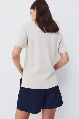 MAMA Short à cordon en denim - Bleu denim foncé — photo 2