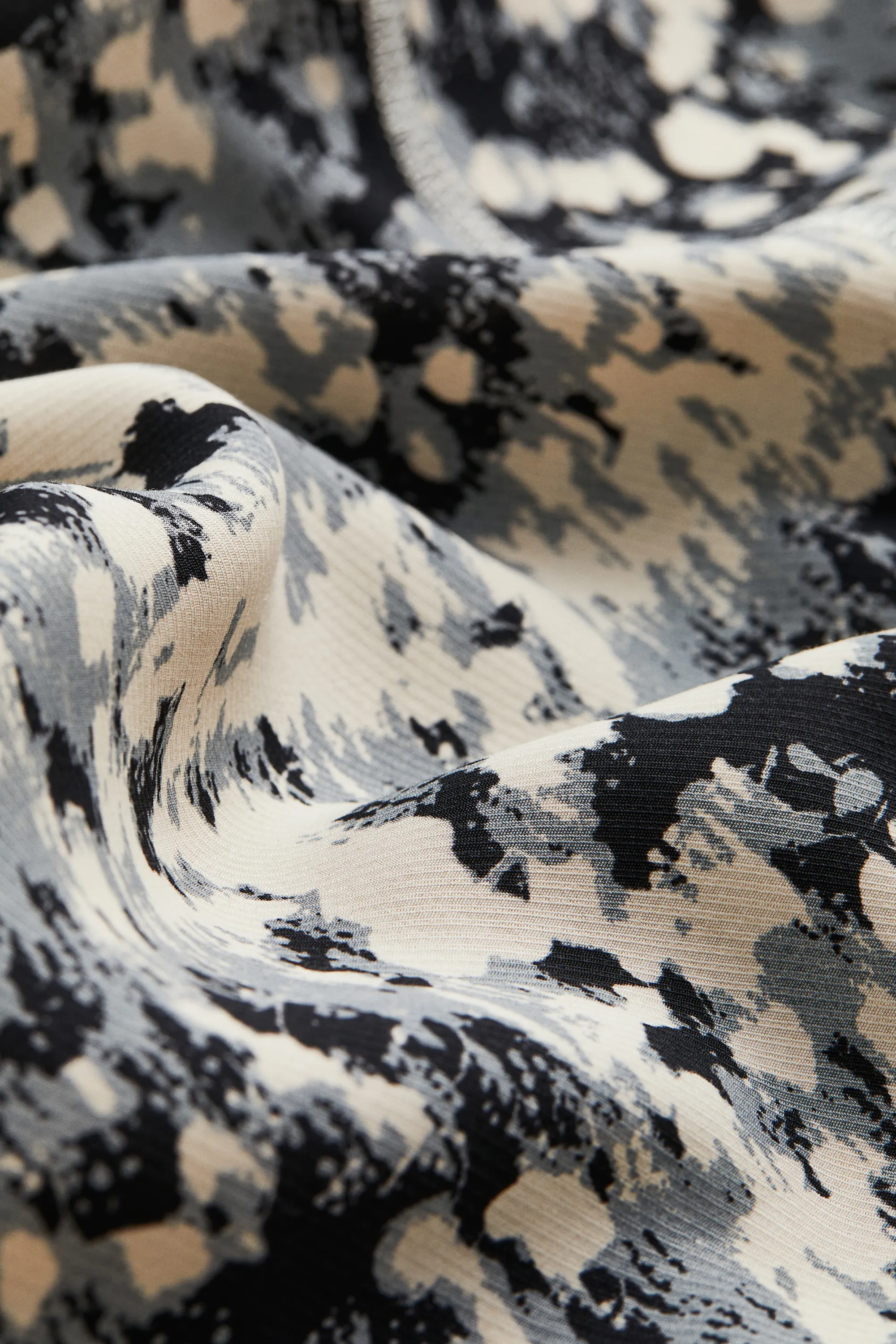 Robe portefeuille en satin - Beige clair/motif