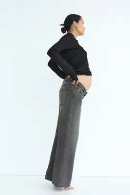 MAMA Wide Low Waist Jeans - Gris denim foncé — photo 2