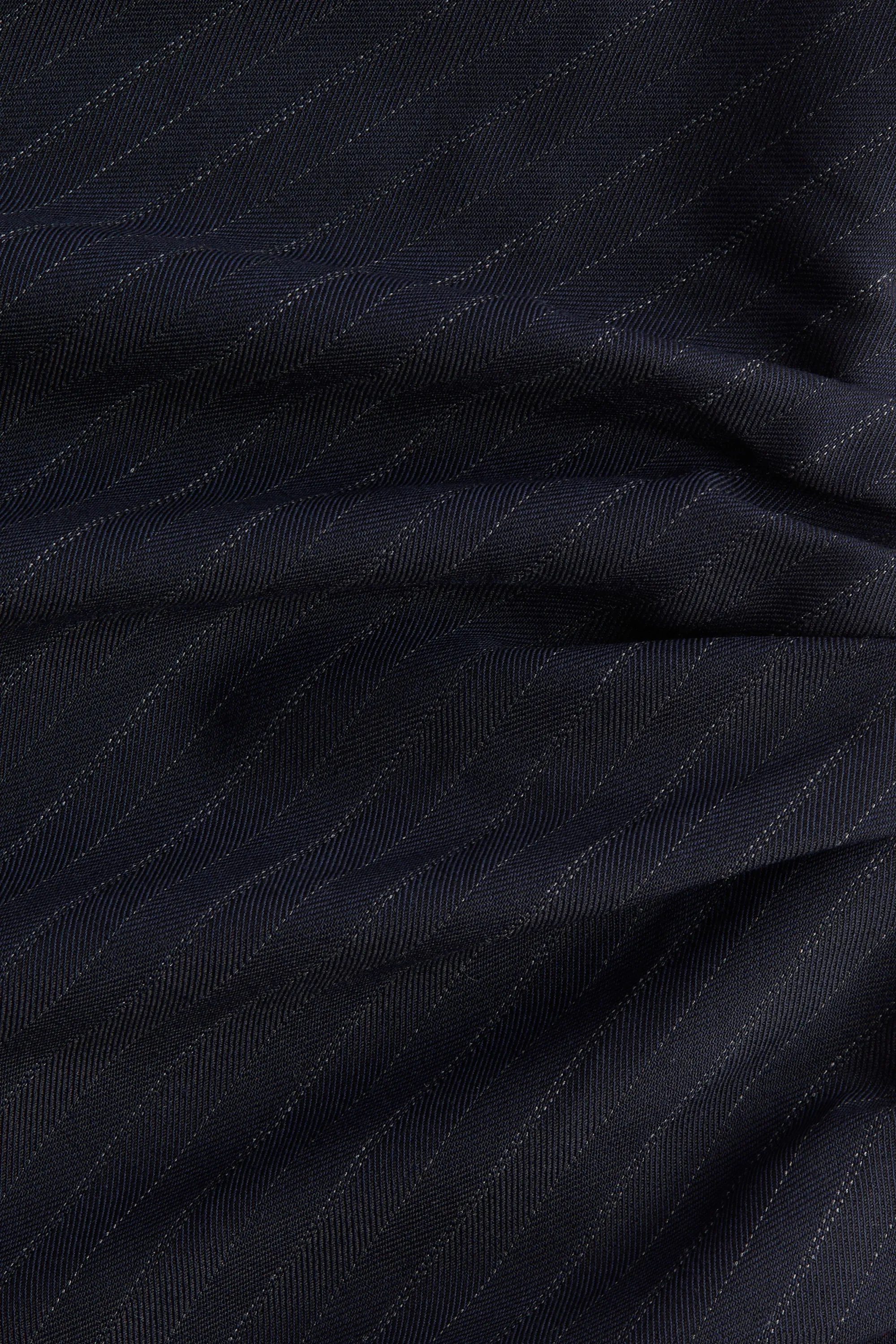 Top asymétrique - Bleu marine/rayures tennis