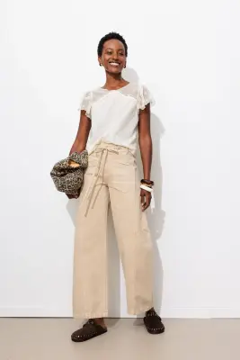 Pantalon large à oeillets — photo 2