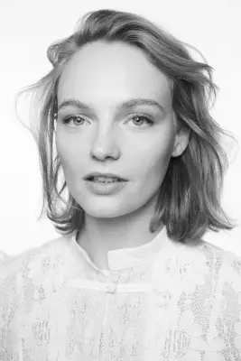 Blouse en dentelle avec boutons noués - Beige clair — photo 1