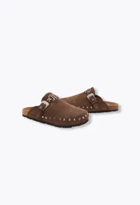 Sabot en cuir clouté Femme — photo 1