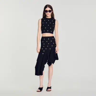 Top en maille à studs