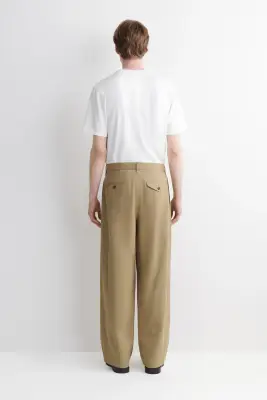 PANTALON CHINO LARGE EN COTON - SABLE — photo 4