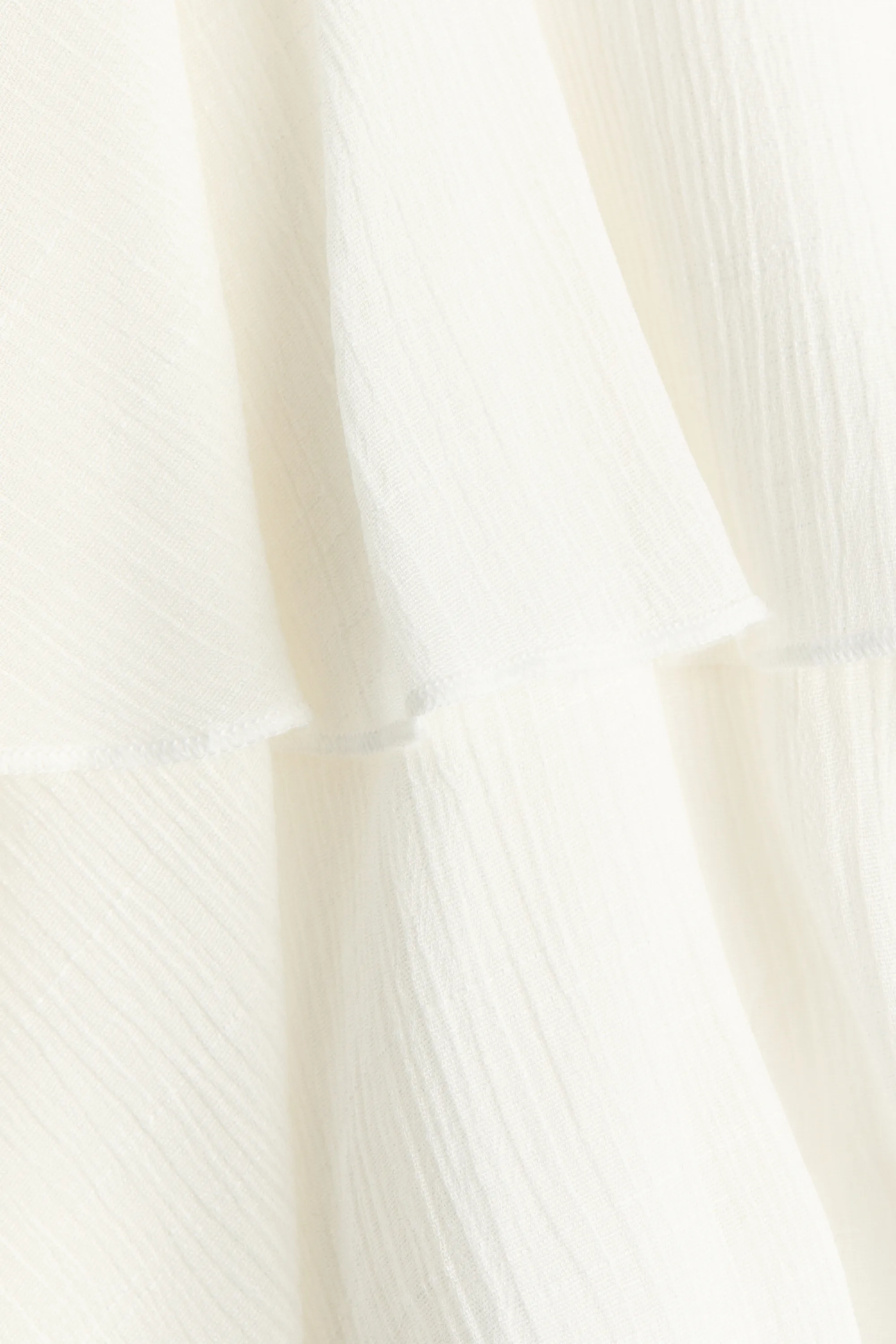 Robe asymétrique volantée - Crème