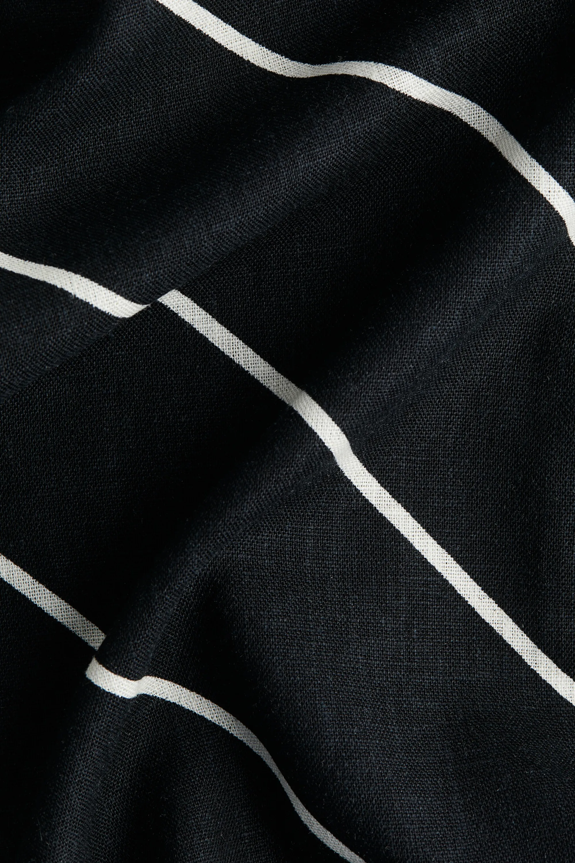 Robe bandeau en lin mélangé - Noir/rayé