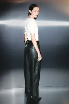 Pantalon barrel avec ceinture - Noir — photo 3