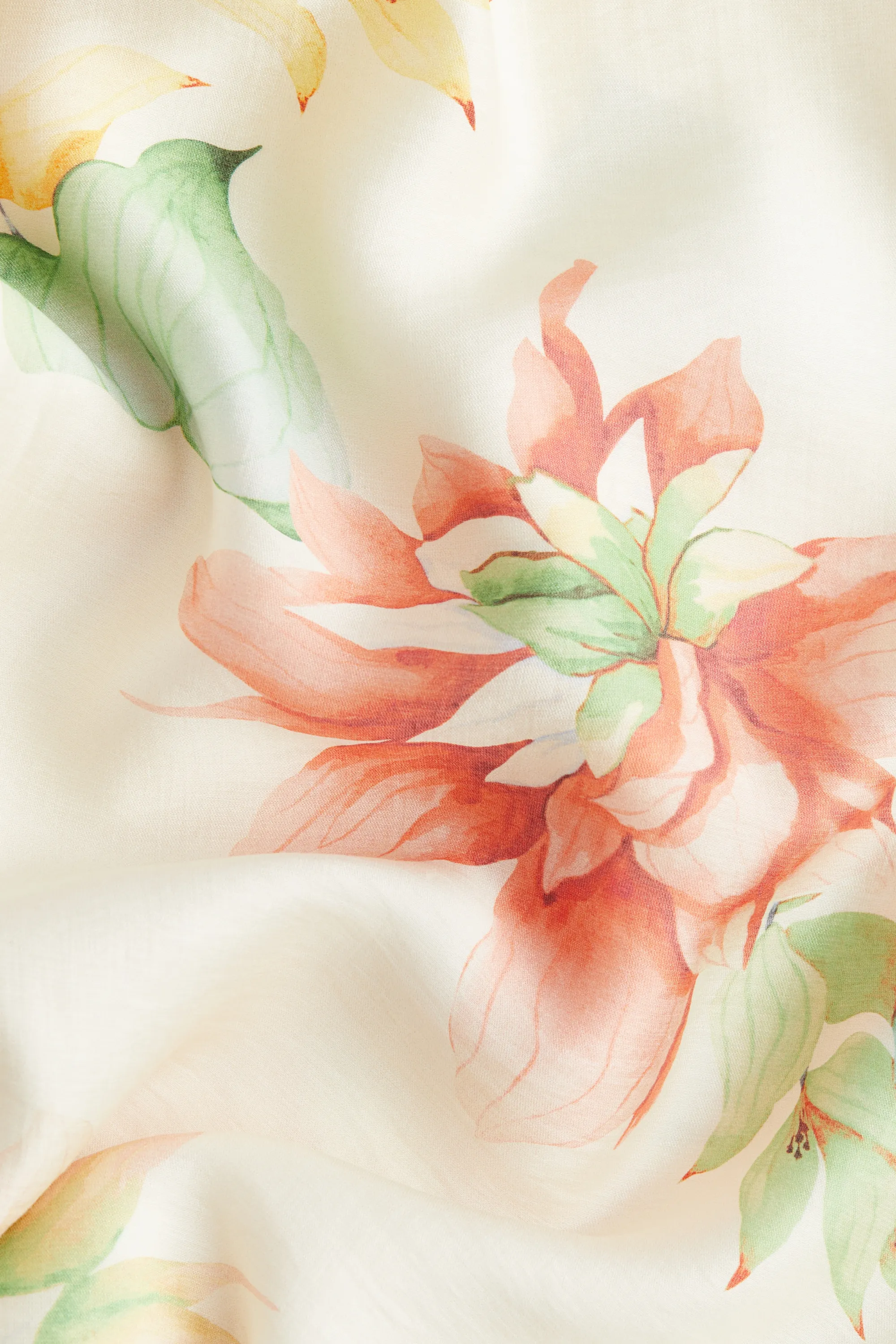 Robe volantée - Crème/fleuri