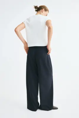 Pantalon chic avec ceinture - Bleu marine — photo 3