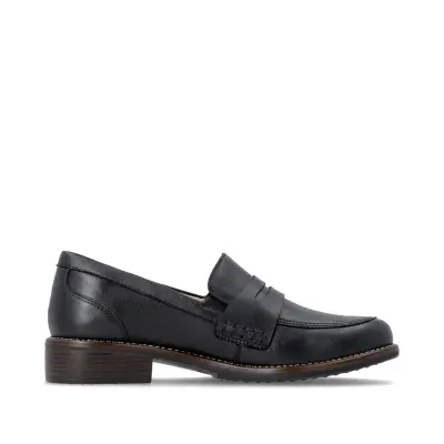 Mocassins Remonte D0F05-00 Noirs - Cuir Lisse Talon Plat Grande Pointure Femme — photo 3