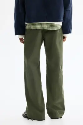 Pantalon Relaxed Fit - Vert kaki — photo 3