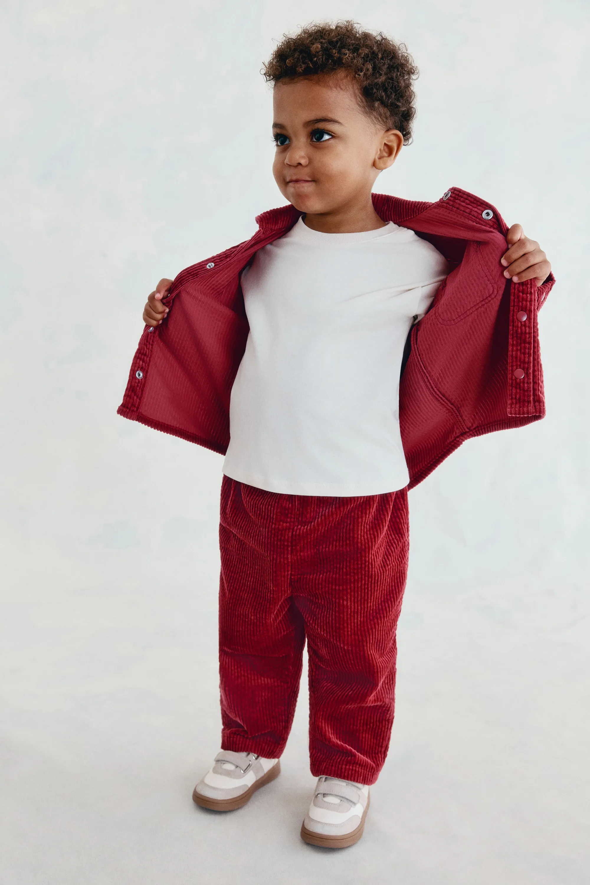Chemise en velours de coton côtelé - Rouge