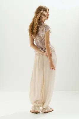 Top smocké - Violet clair/motif cachemire — photo 2