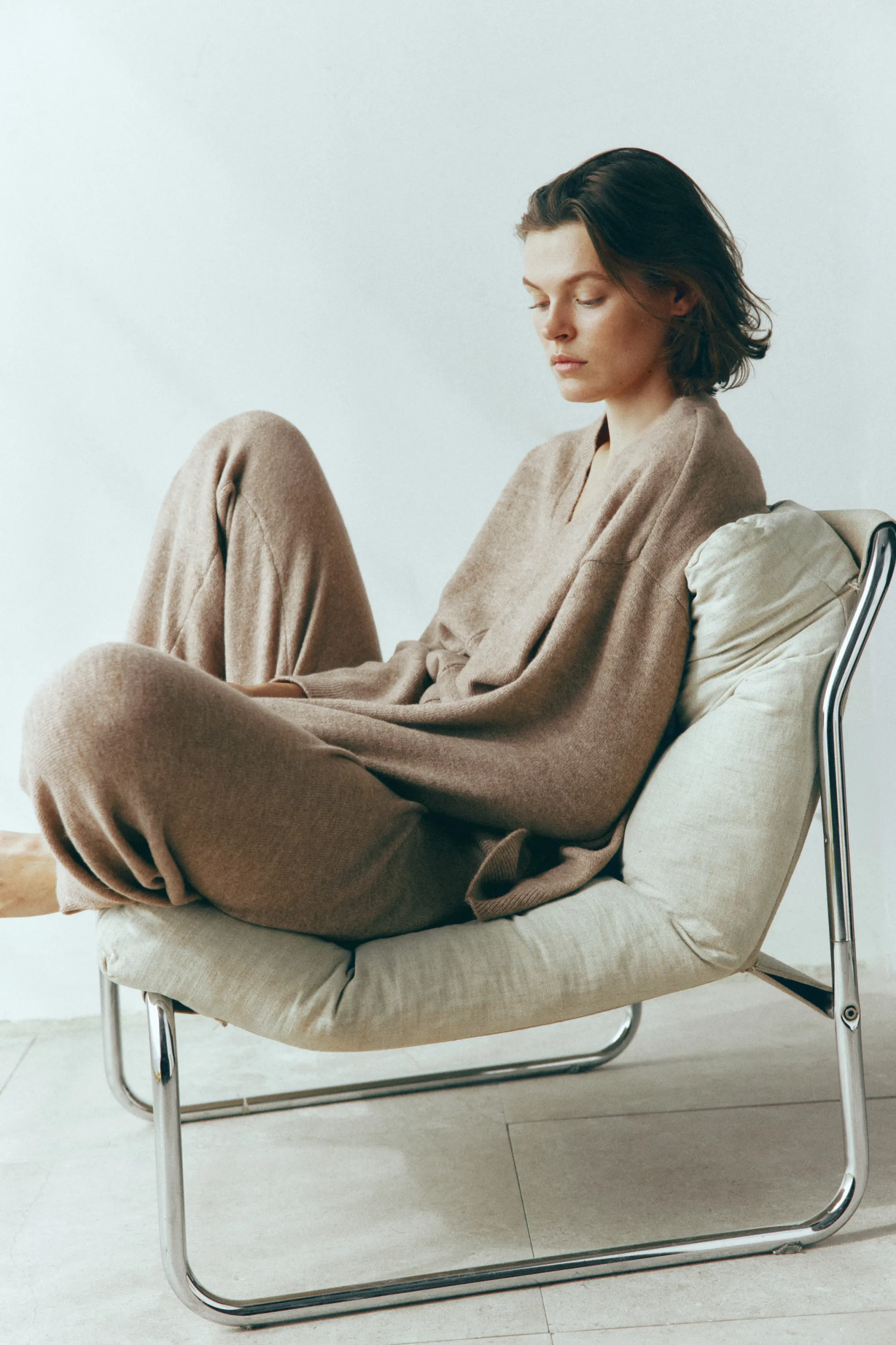 Pull loose - Beige foncé chiné