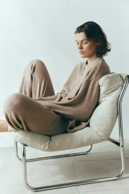 Pull loose - Beige foncé chiné — photo 1