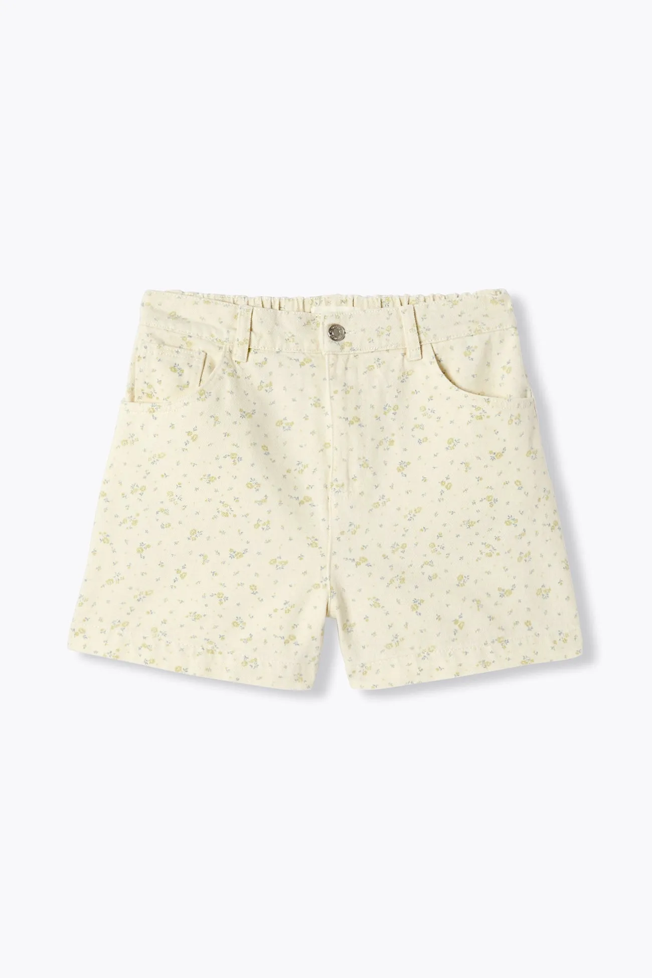 Short à fleurs en toile Femme
