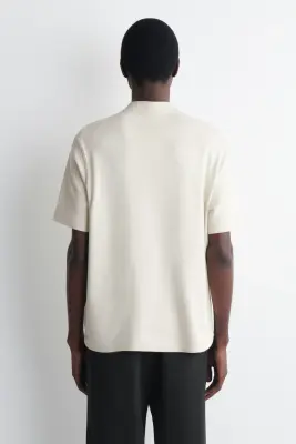 POLO EN COTON INTERLOCK - BEIGE CLAIR — photo 4