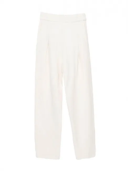 Pantalon taille haute en laine blanc crème Prix boutique 1750€ Taille 36