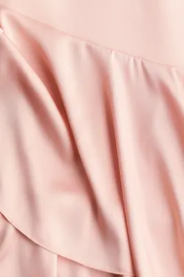 Robe en jersey romanite avec jupe en satin - Rose clair — photo 5