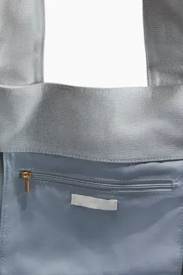 Tote bag avec détails noués - Bleu ancien pâle — photo 3