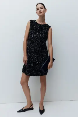 MAMA Robe à sequins avec nœud - Vert foncé — photo 1