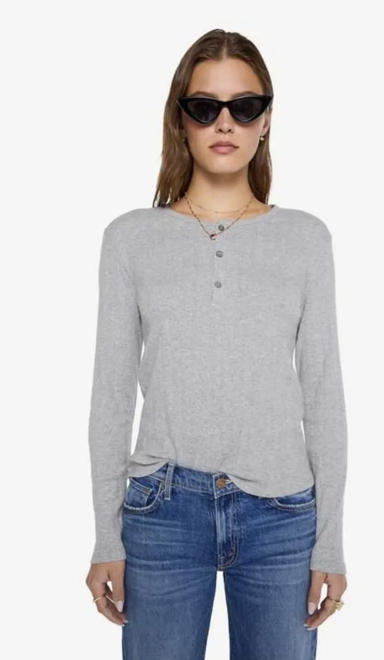 Nouveau ! MOTHER T-shirt The LS Itty Henley Heather Grey COMING SOON ! PRÉCOMMANDE !