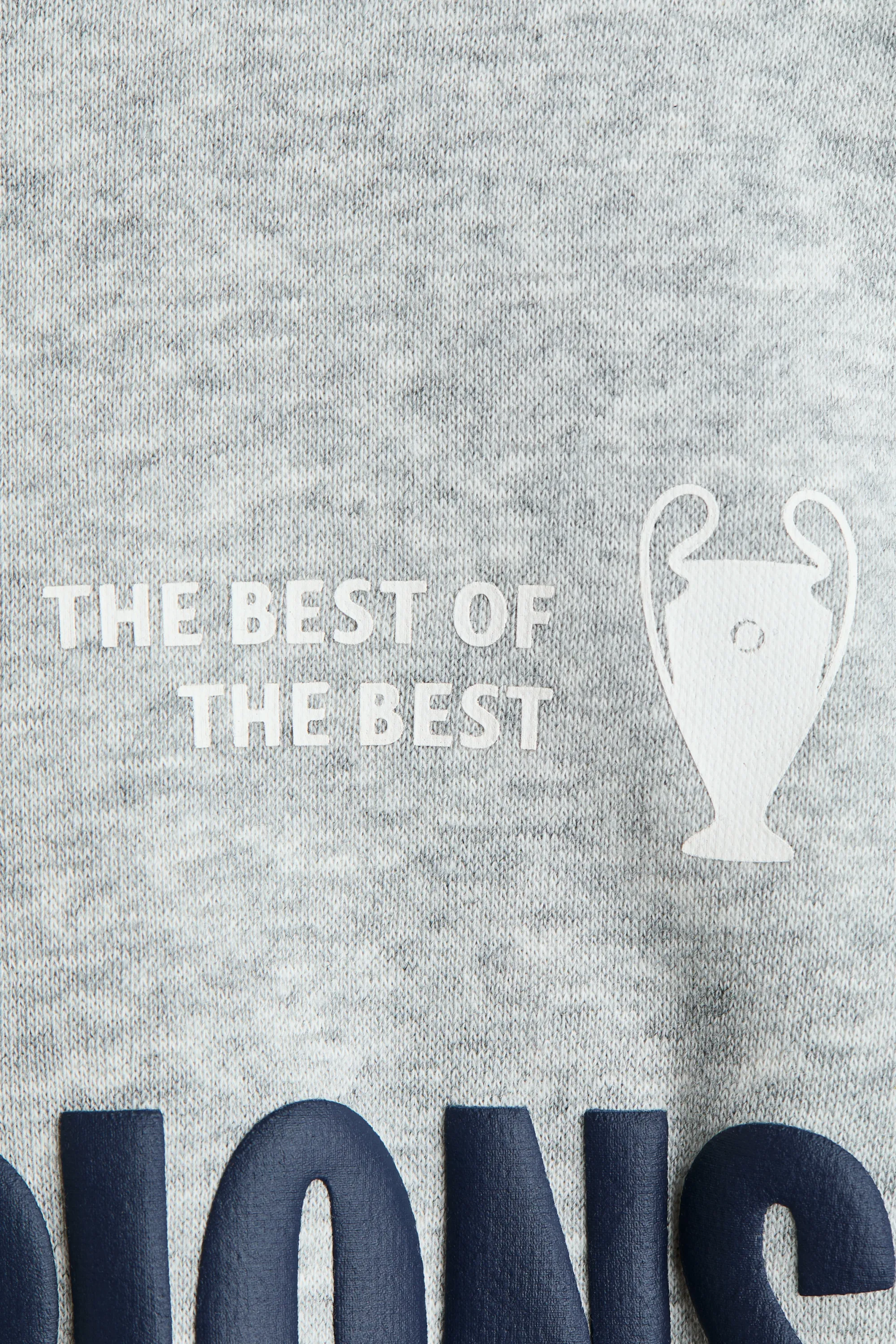 Hoodie imprimé à l'intérieur brossé - Gris/UEFA Champions League®