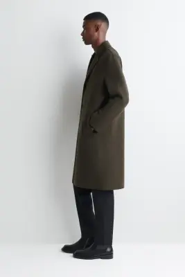 MANTEAU COSTUME EN LAINE DOUBLE FACE - BRUN — photo 3