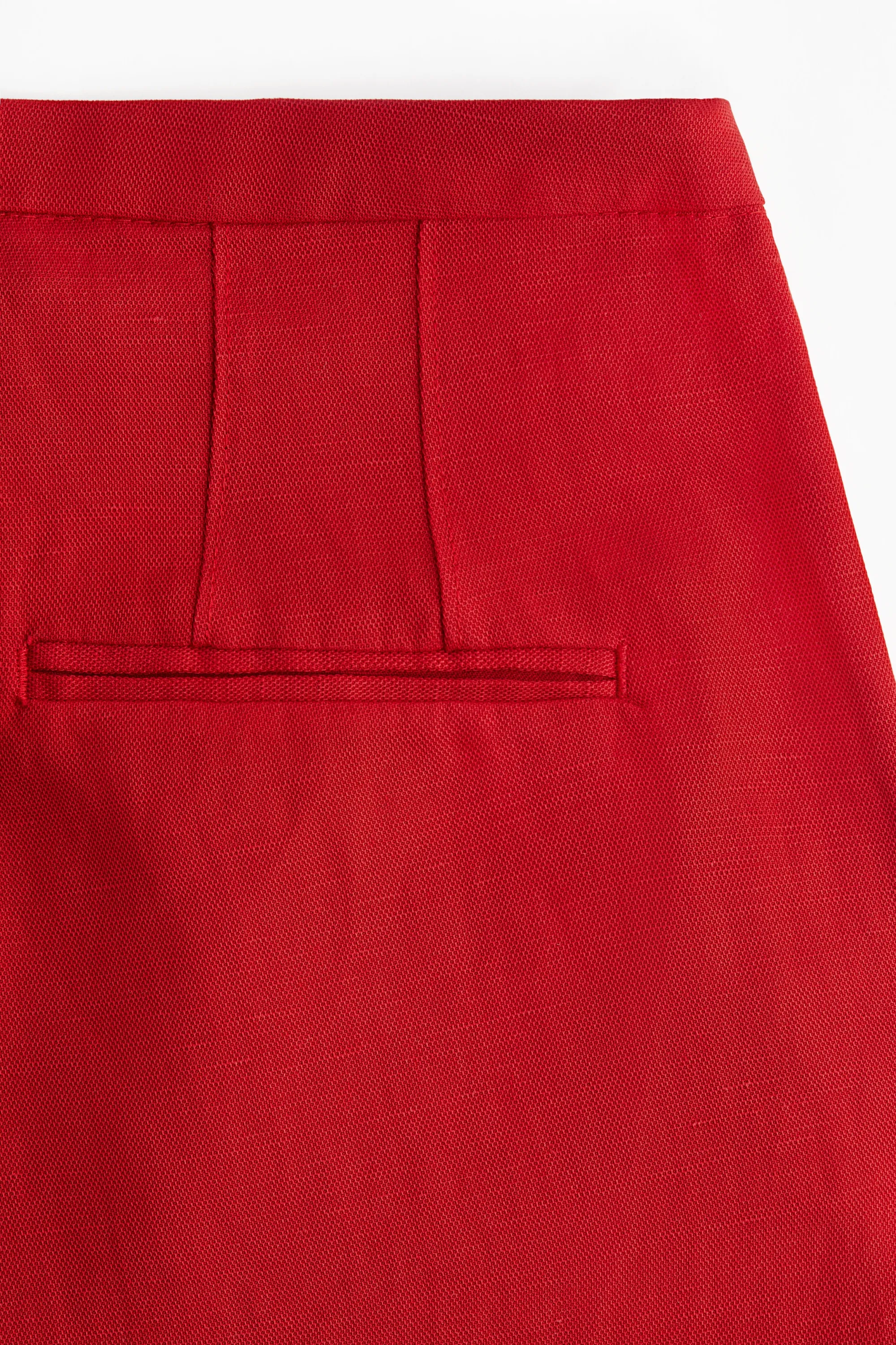 Pantalon large en lin mélangé - Rouge