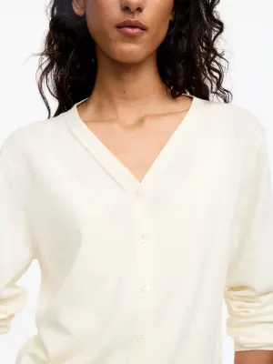 Gilet en laine mérinos - Blanc cassé — photo 3