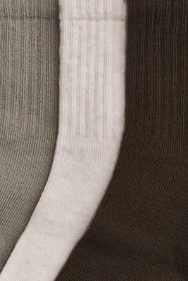 Lot de 3 paires de chaussettes - Taupe/crème/vert kaki — photo 3