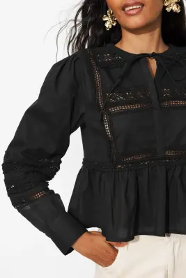 Blouse détail dentelle Femme — photo 5