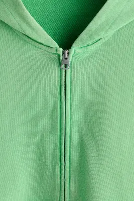 Veste à capuche zippée Oversized Fit - Vert clair — photo 4