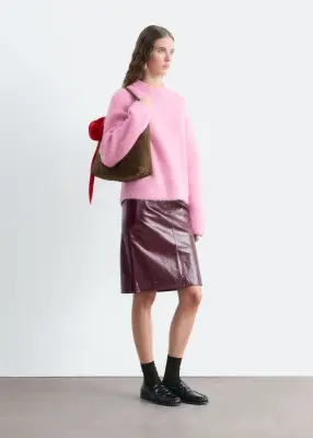 Pull en mohair mélangé - Rose — photo 3