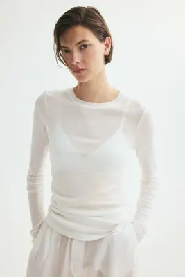 Top en jersey de coton pima - Blanc — photo 2