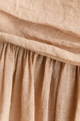 Jupe froncée en crêpe - Beige — photo 5