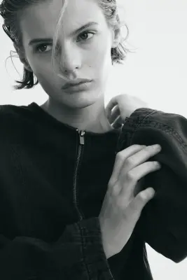Blouse péplum en denim - Noir denim — photo 2