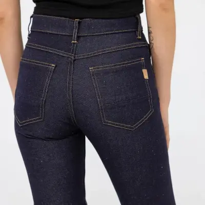 Jeans demi slim lin brut taille haute Charlie — photo 3