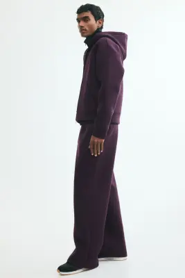 Pantalon jogger Relaxed Fit en scuba - Violet foncé — photo 3