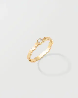 BAGUE REINE SOLITAIRE - Or jaune 18 carats — photo 1