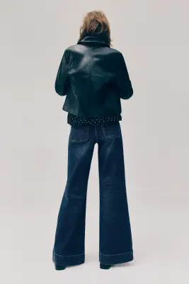 Wide High Waist Jeans - Bleu denim marine — photo 2