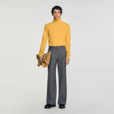 Pantalon de costume large en laine