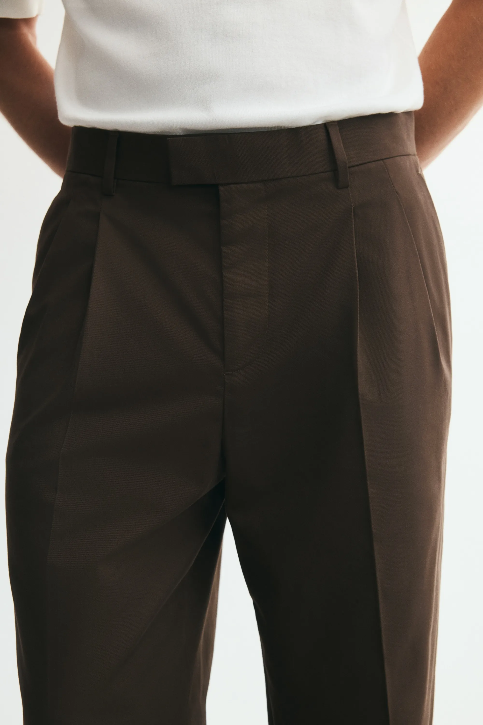 Pantalon chic Loose Fit - Brun kaki
