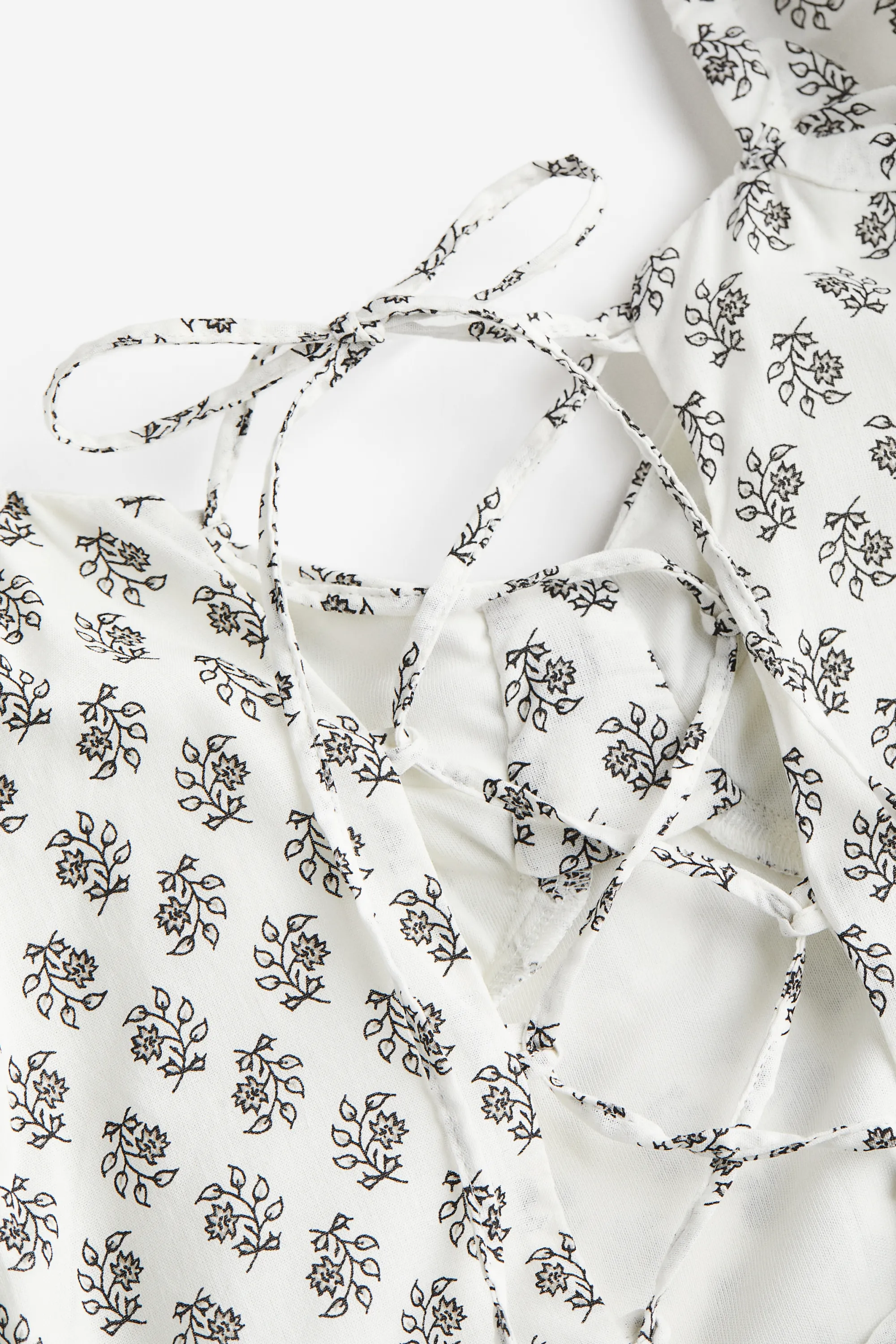 Robe façon corset avec laçage - Crème/fleuri