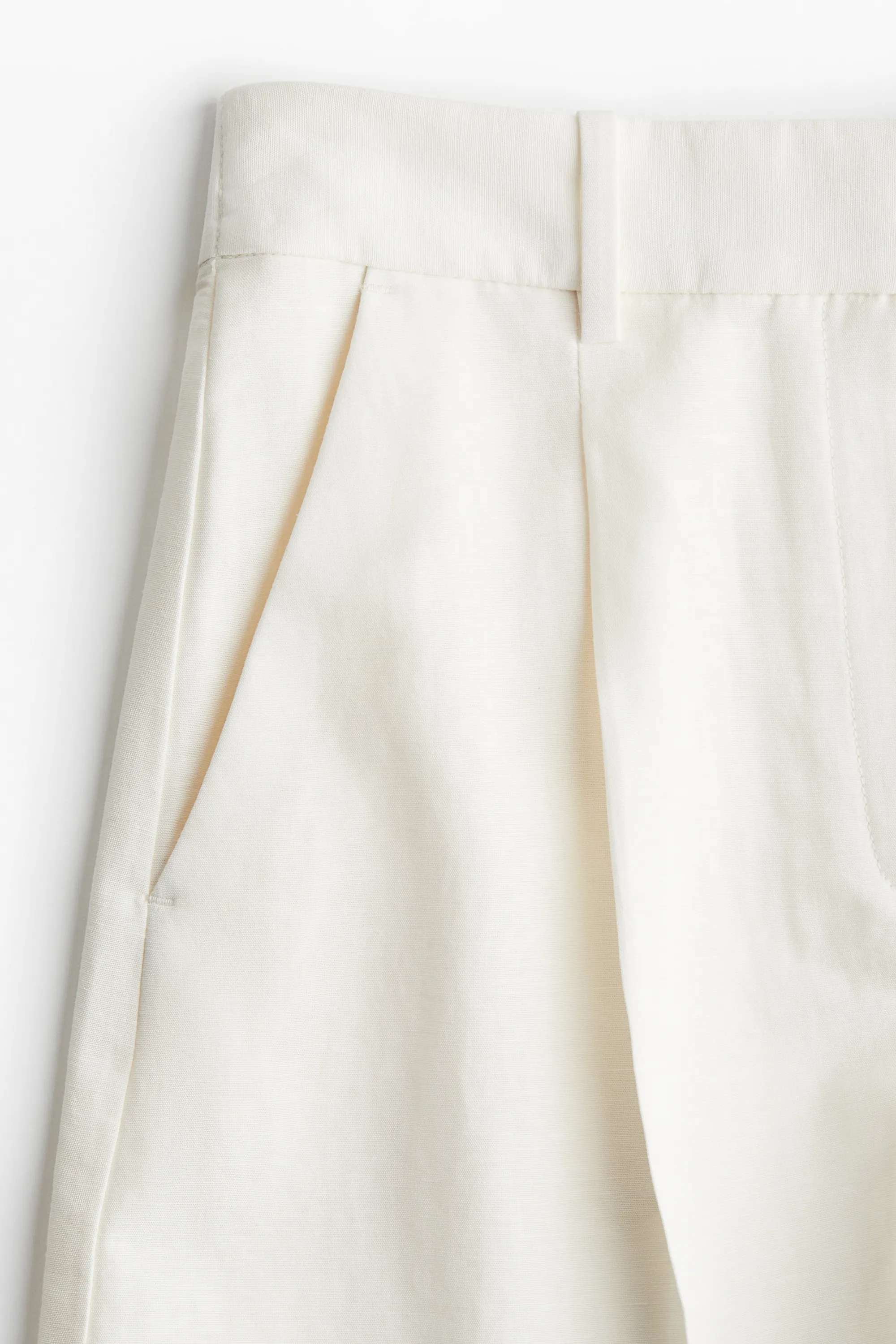Short en lin mélangé - Blanc